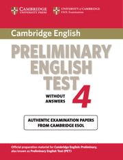 Cambridge Preliminary English Test 4 Examination Papers without key